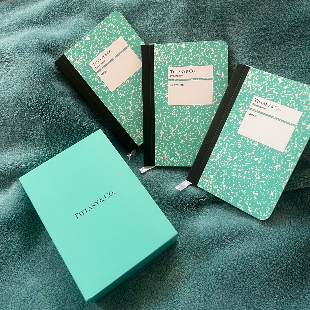 Tiffany & Co. Turquoise Notebook Set Palm size New Unused.